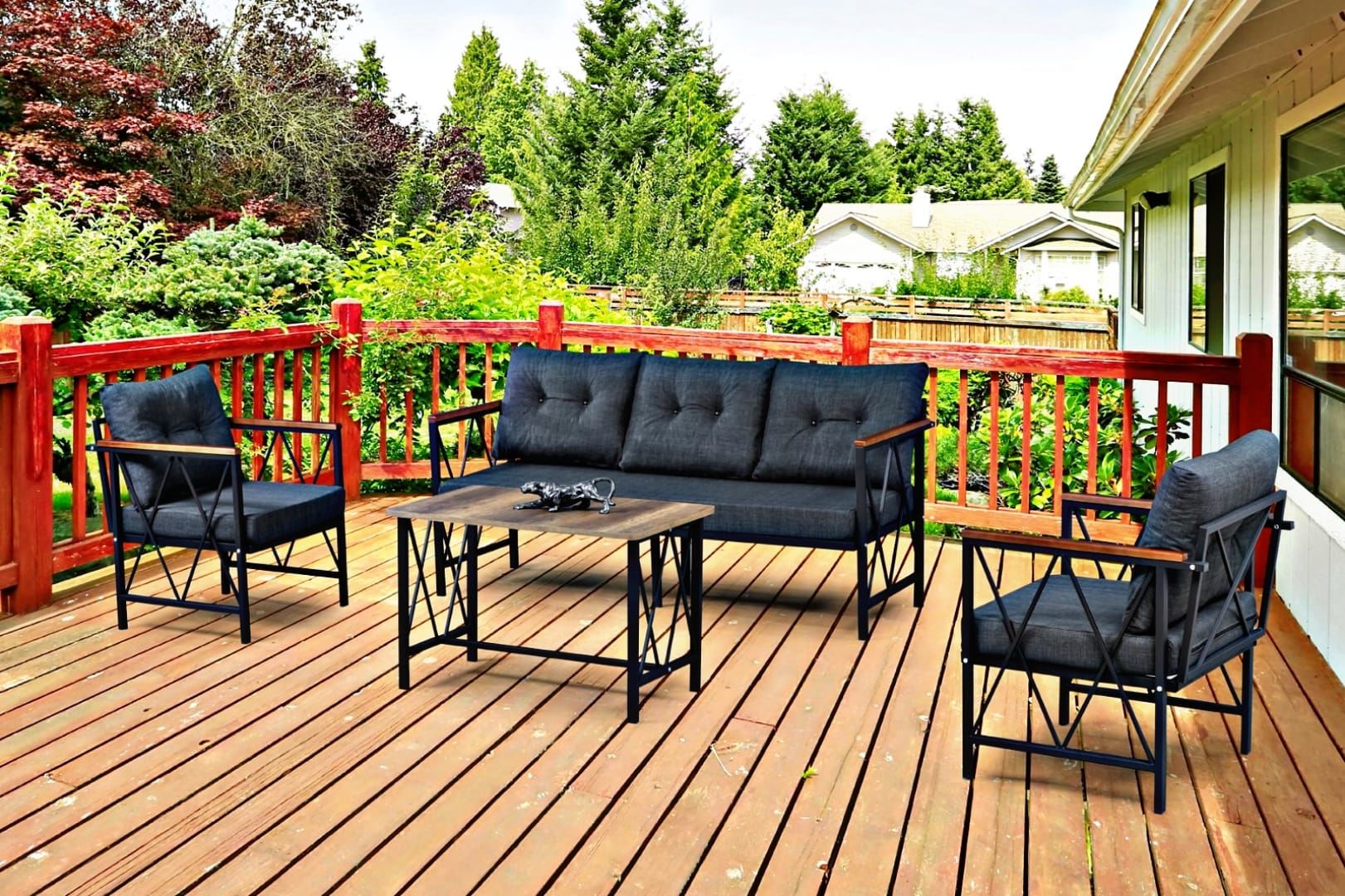 Balkon, Bahçe, Cafe, Ofis Ve Her Yerde Kullanabileceğiniz  3+1+1 Takım