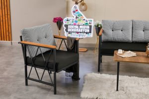 Balkon, Cafe, Ofis, Bahçe Mobilyası 2+1+1 Takımı