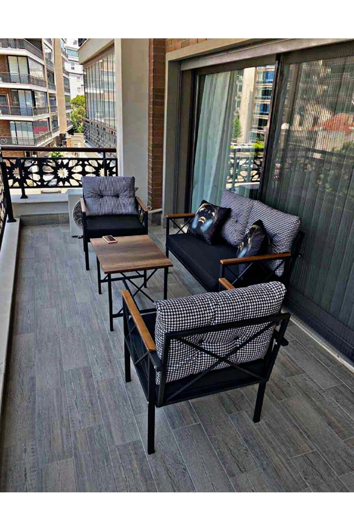 Balkon, Cafe, Ofis, Bahçe Mobilyası 2+1+1 Takımı