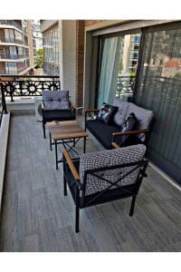 Balkon, Cafe, Ofis, Bahçe Mobilyası 2+1+1 Takımı